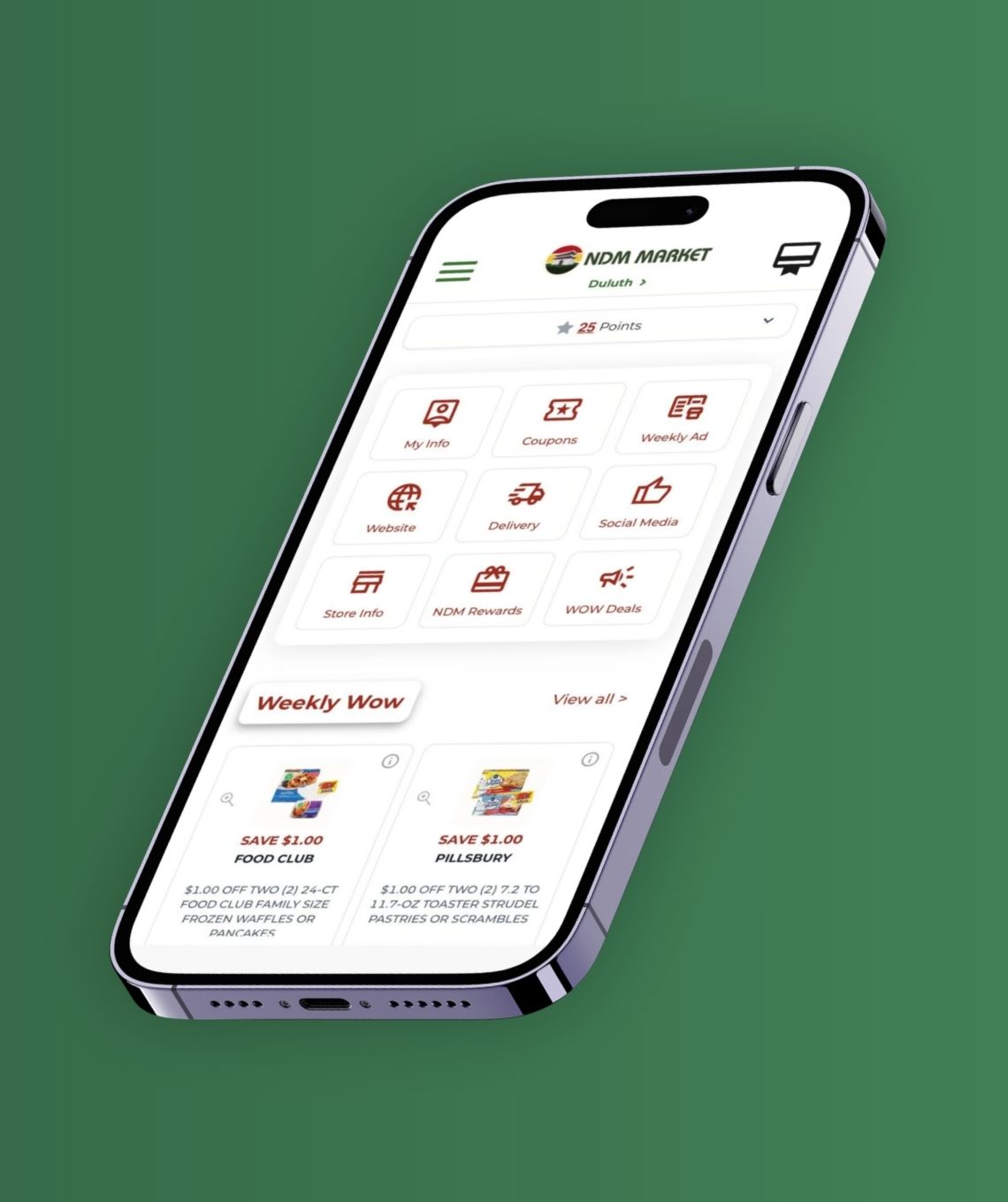 NDM Market rewards app welcome screen